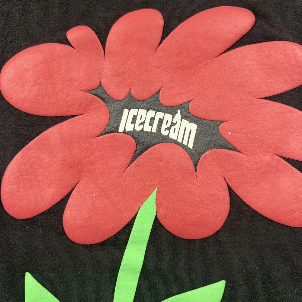 Icecream Shirt Mens XL Black Flower Logo Graphic Tee Short Sleeve‎ Streetwear